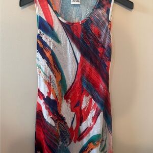 Parsley & Sage Red and Blue Graphic Tank Top. #A0013